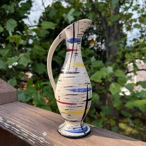 Abstract Multicolor Vintage Ceramic Vase
